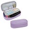 Wrapables Simple Large Capacity Double Compartment Pencil Case, Pencil Pouch for Stationery Tools, Orchid